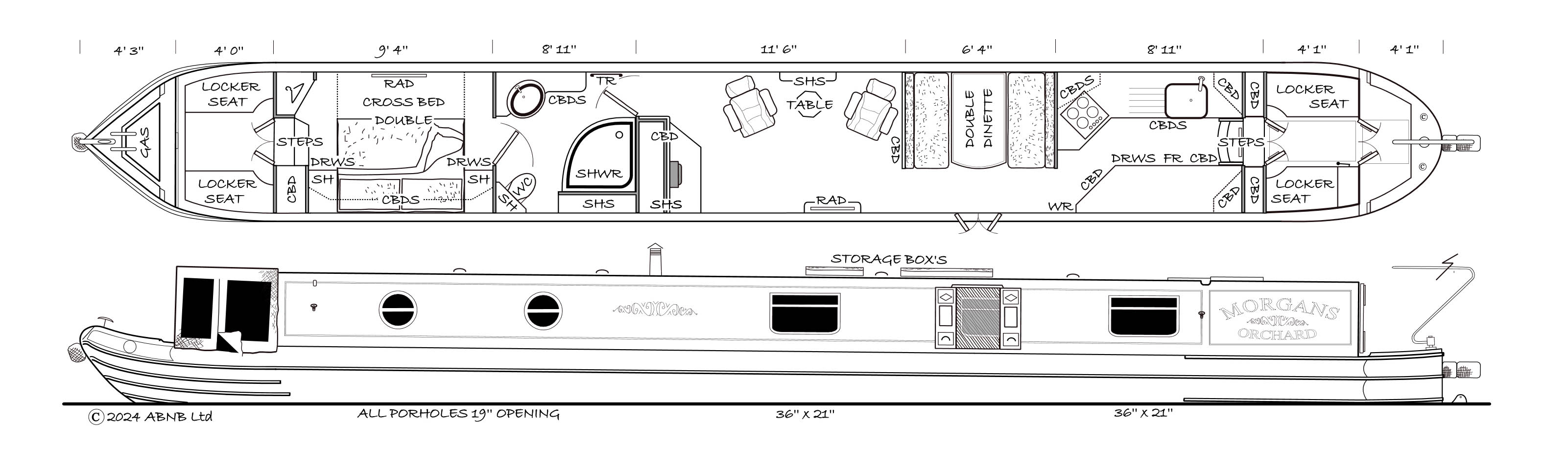 MORGANS ORCHARD boat drawing