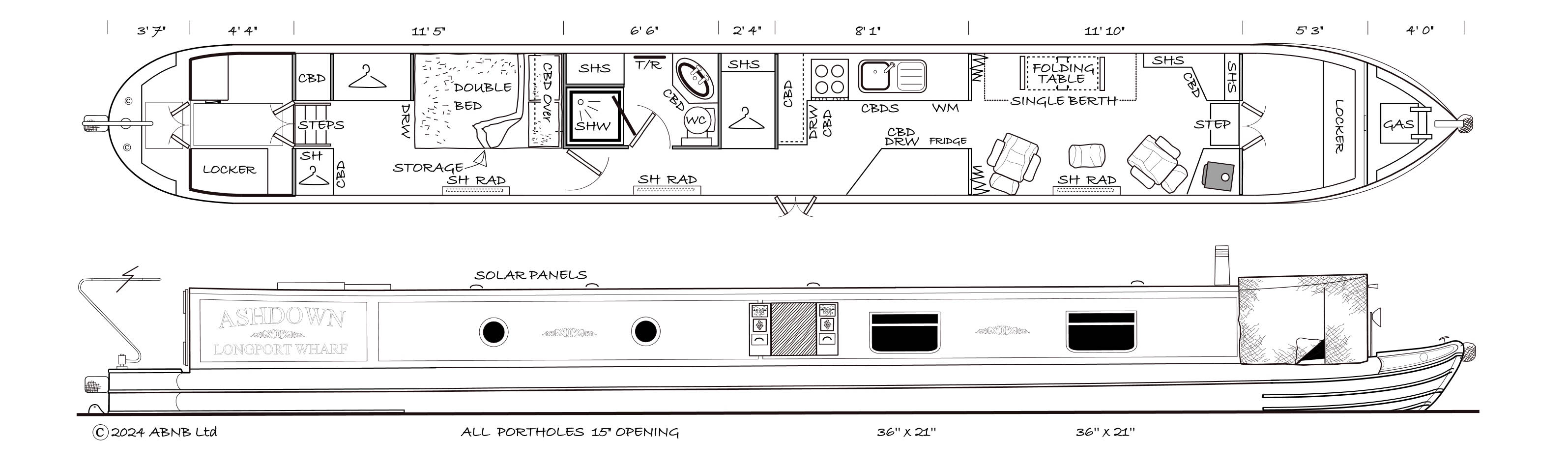 ASHDOWN boat drawing