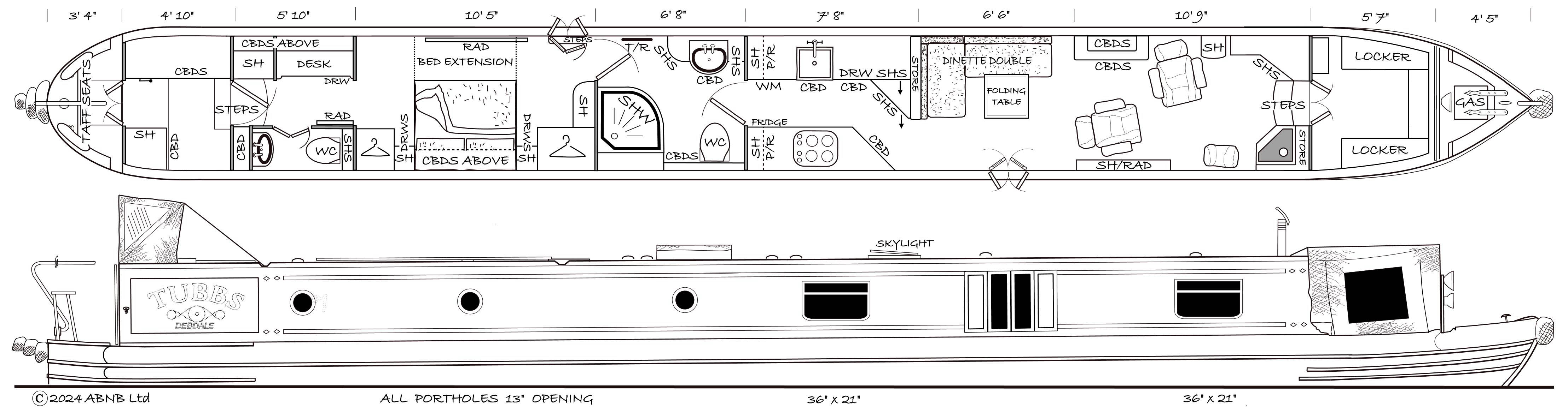 TUBBS boat drawing