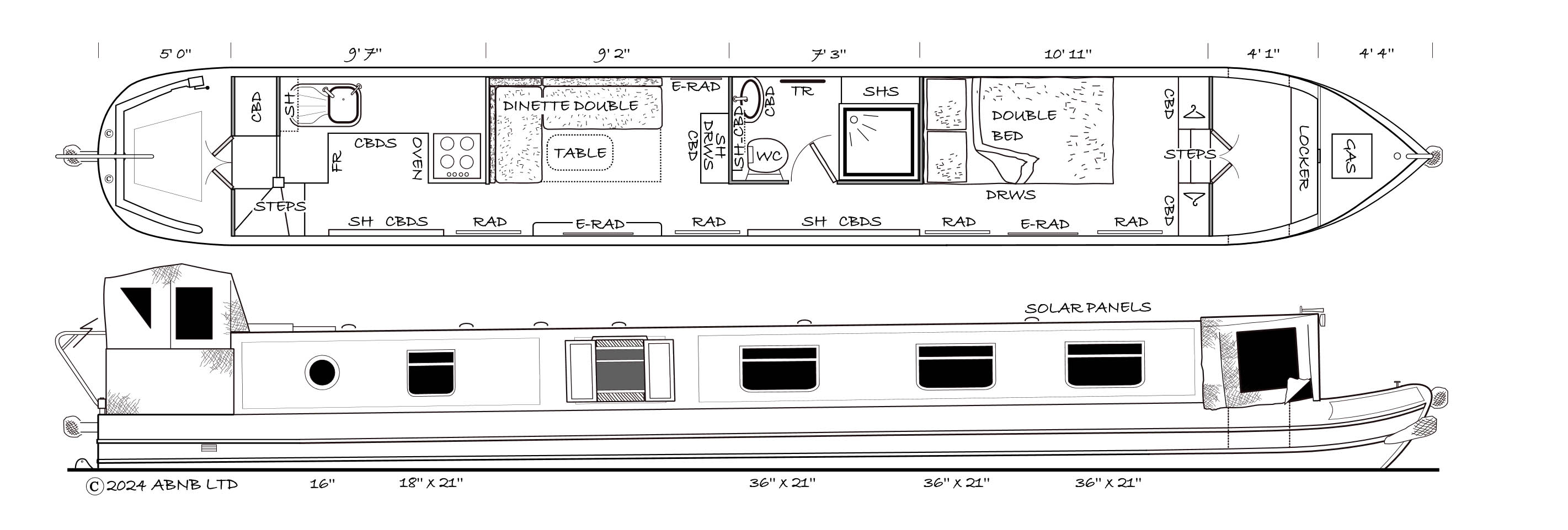 COMFORTABLY NUMB boat drawing