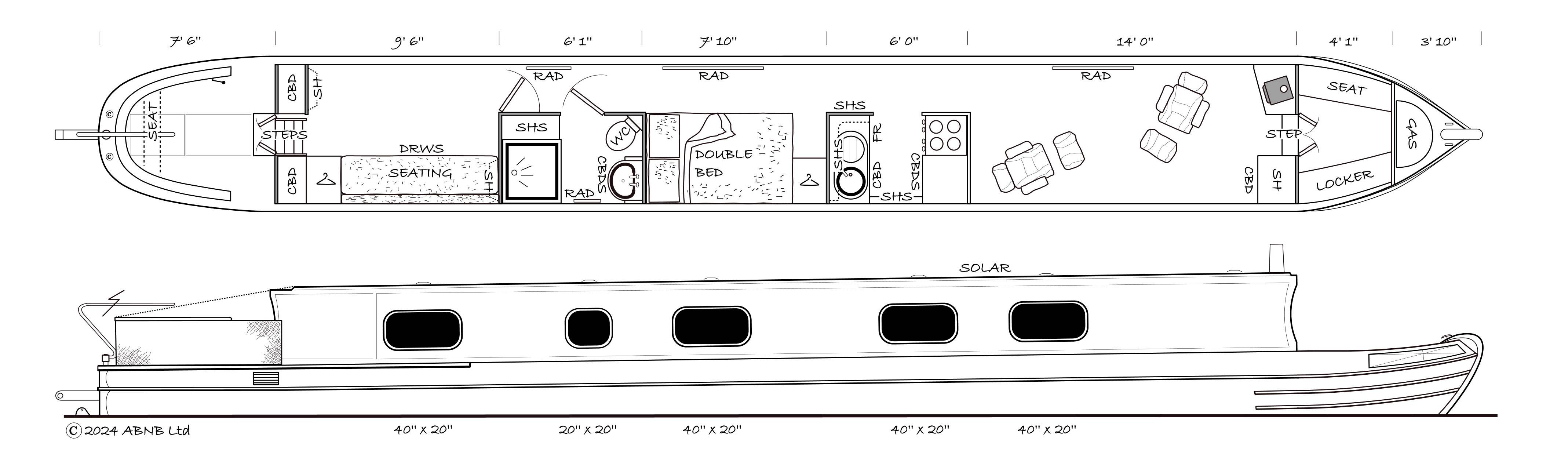 MARIANA boat drawing