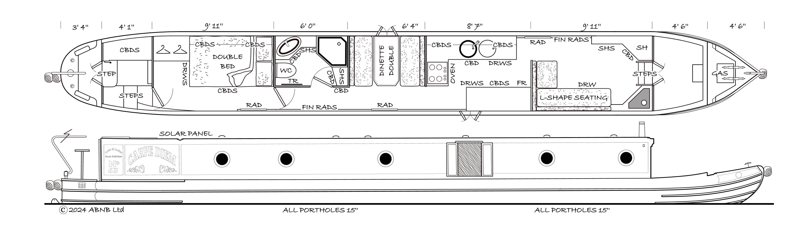 CARPE DIEM boat drawing