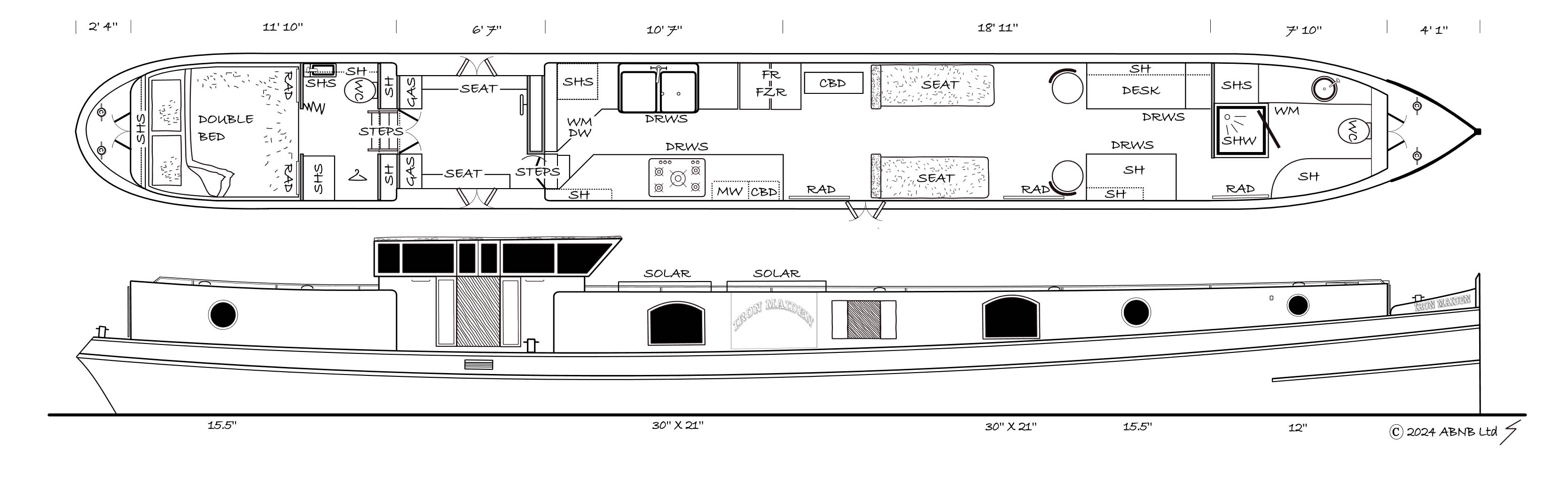 IRON MAIDEN boat drawing