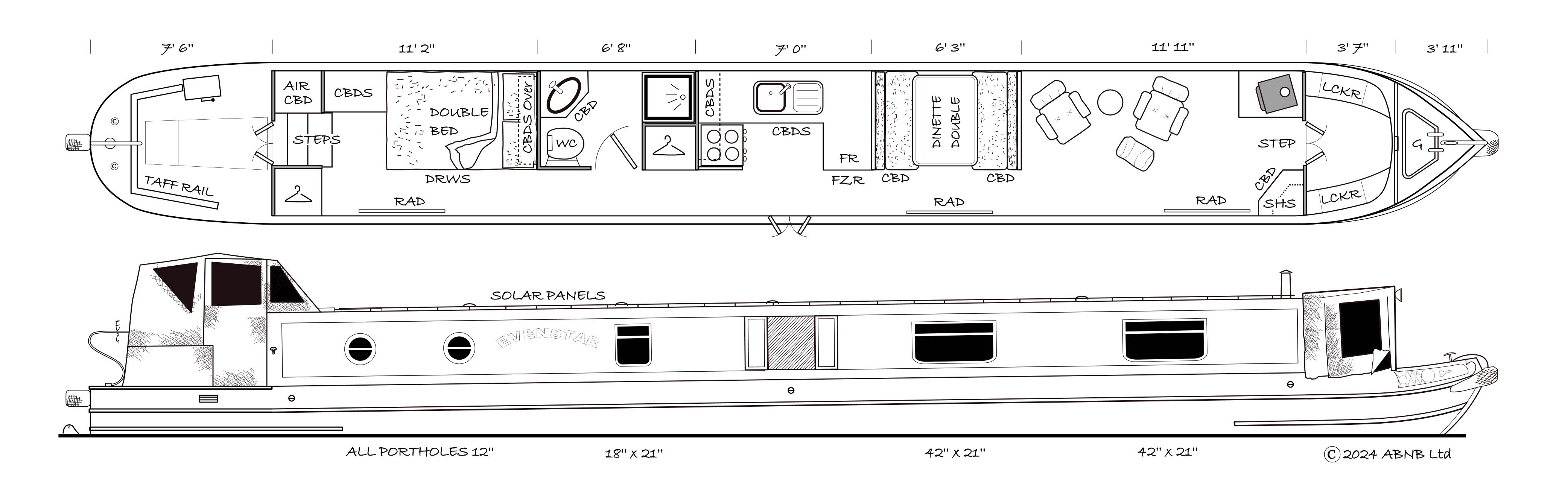 EVENSTAR boat drawing