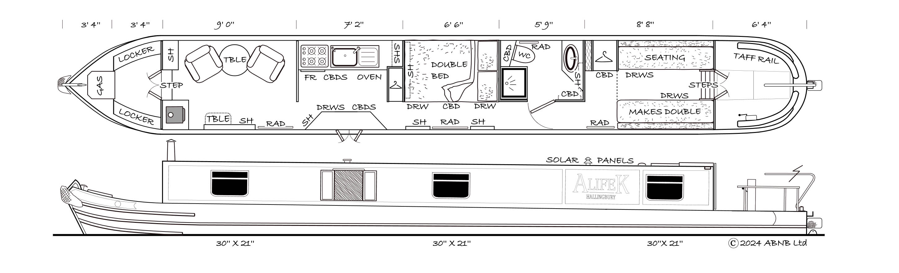 ALFIE K boat drawing