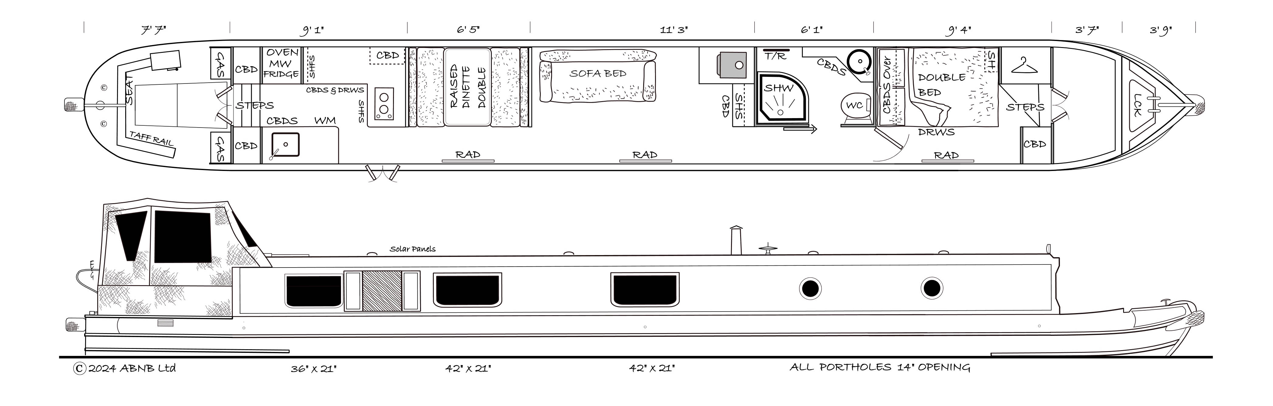 GISELLE boat drawing