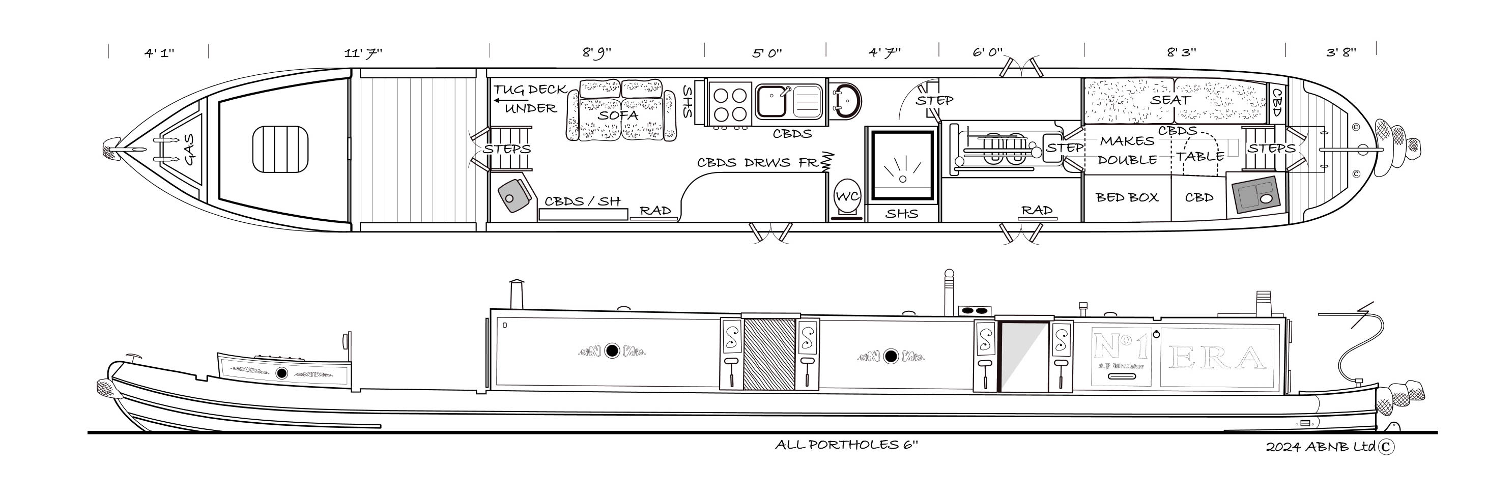 ERA No1 boat drawing