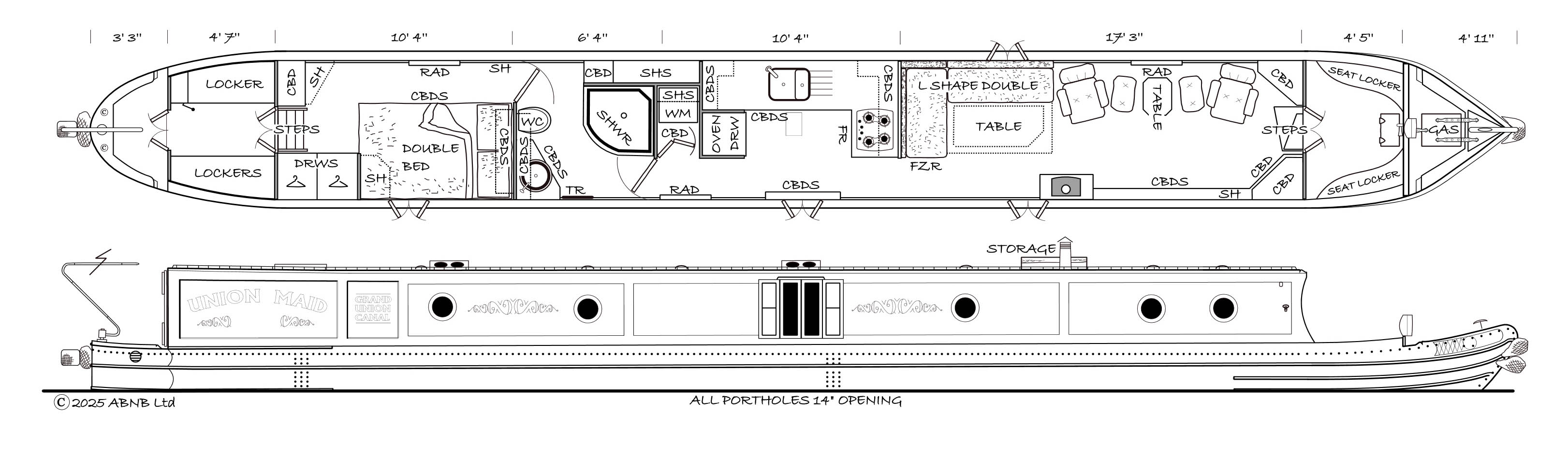 UNION MAID boat drawing