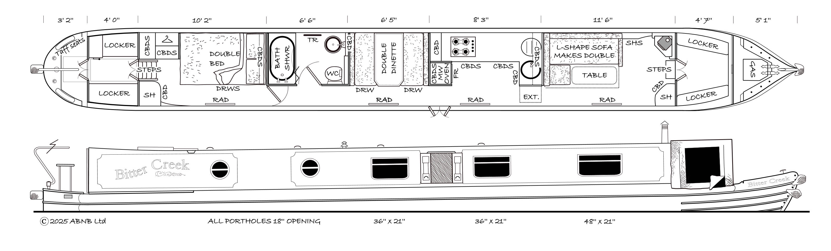 BITTER CREEK boat drawing