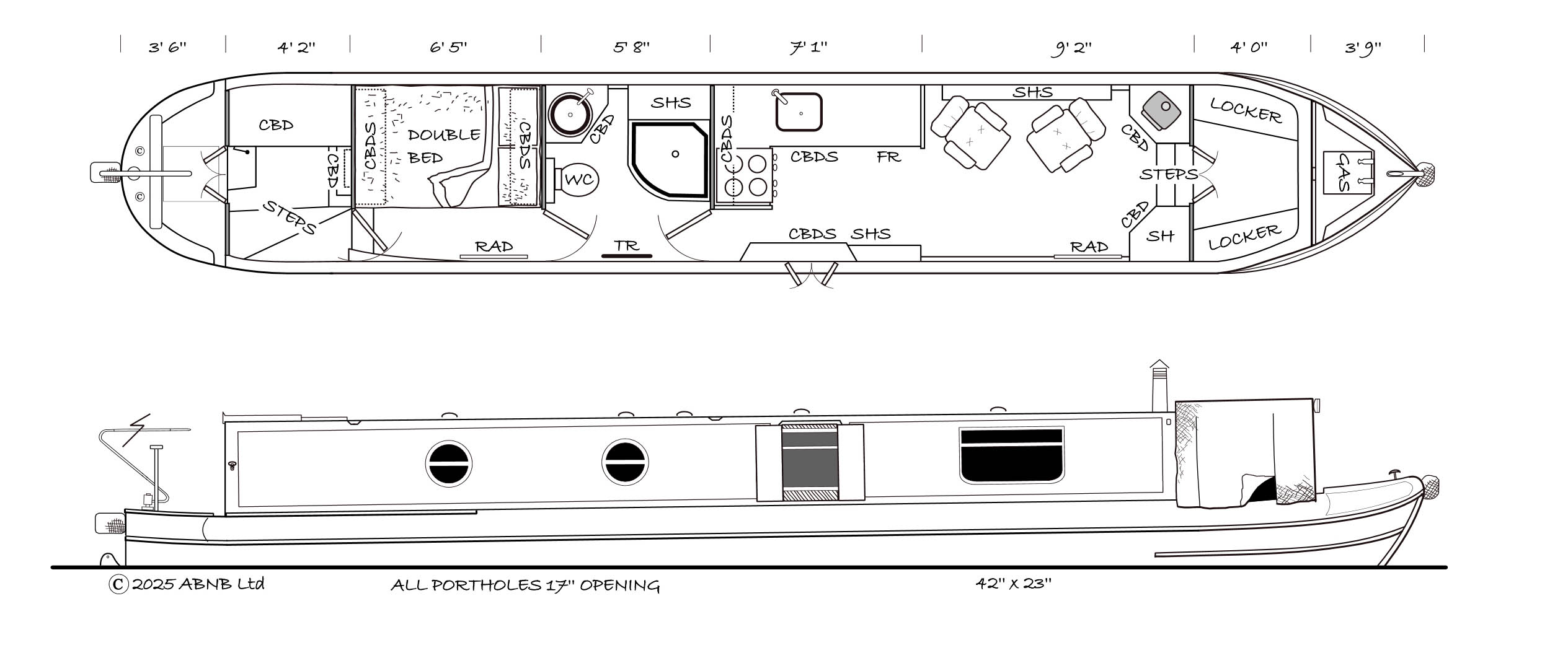 TEMPUS FUGIT boat drawing