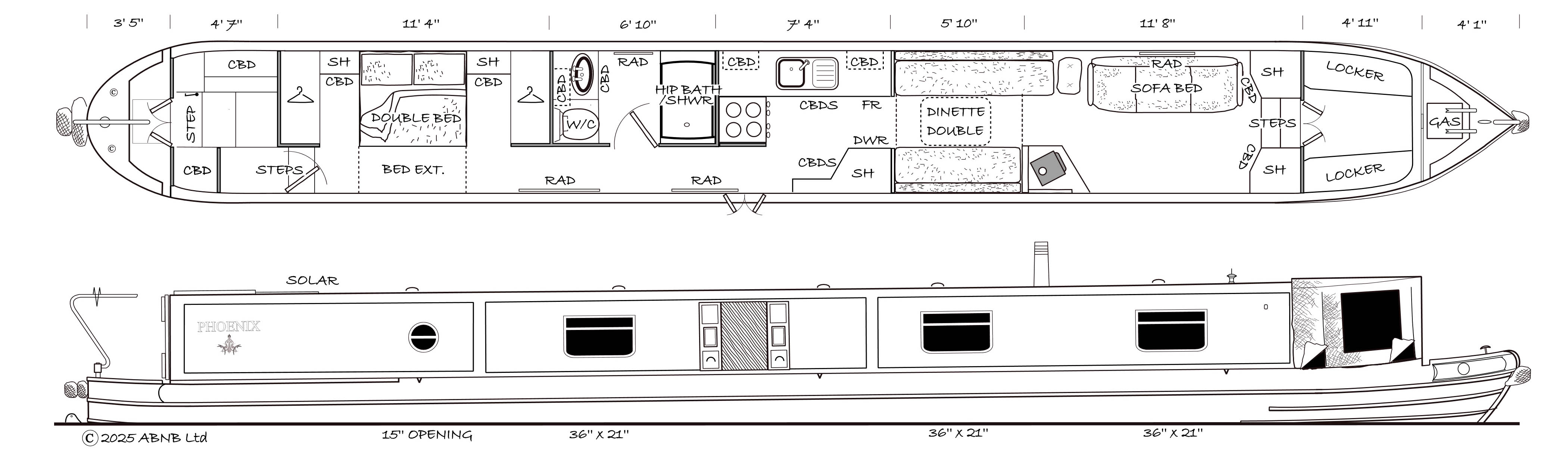 PHOENIX boat drawing