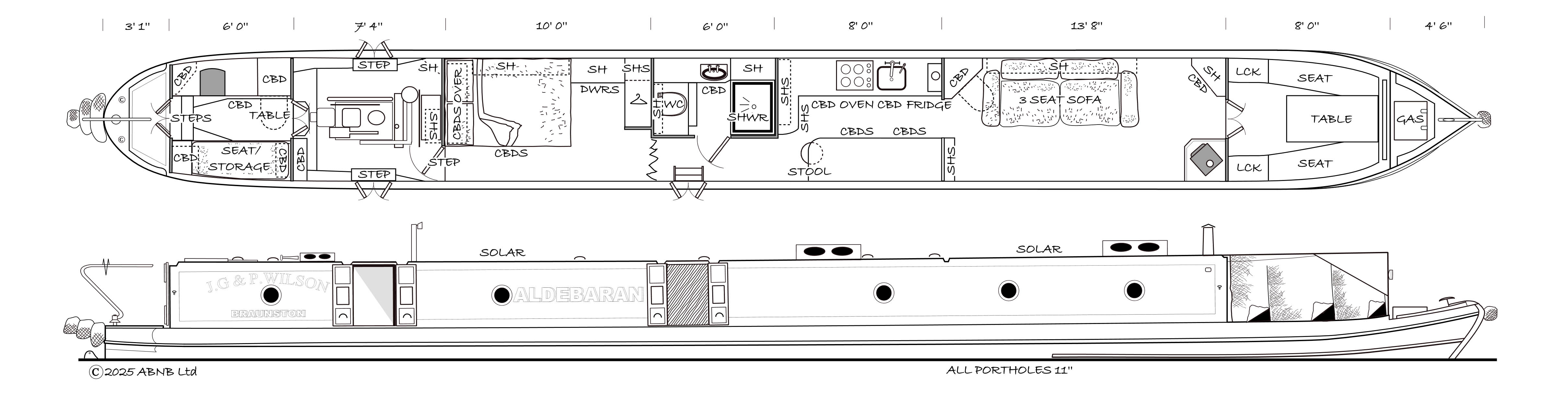 ALDEBARAN boat drawing